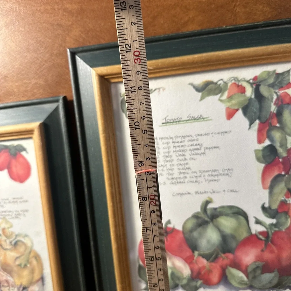 VTG Framed Garden Cookbook 90's Tomato Salsa, And Linguine W-Clamsauce 2-13X11